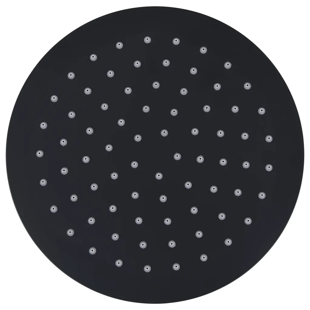 Testa Doccia a Pioggia in Acciaio Inox 20 cm Rotonda Nera