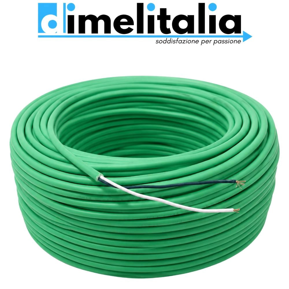 Cavo videocitofonico verde 2x0,50 mm² twistato non schermato *** lunghezza metri 10, confezione 1