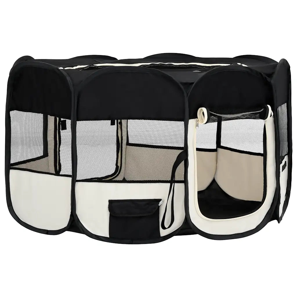 Box per Cani Pieghevole con Borsa Trasporto Nero 145x145x61 cm CFW8169411