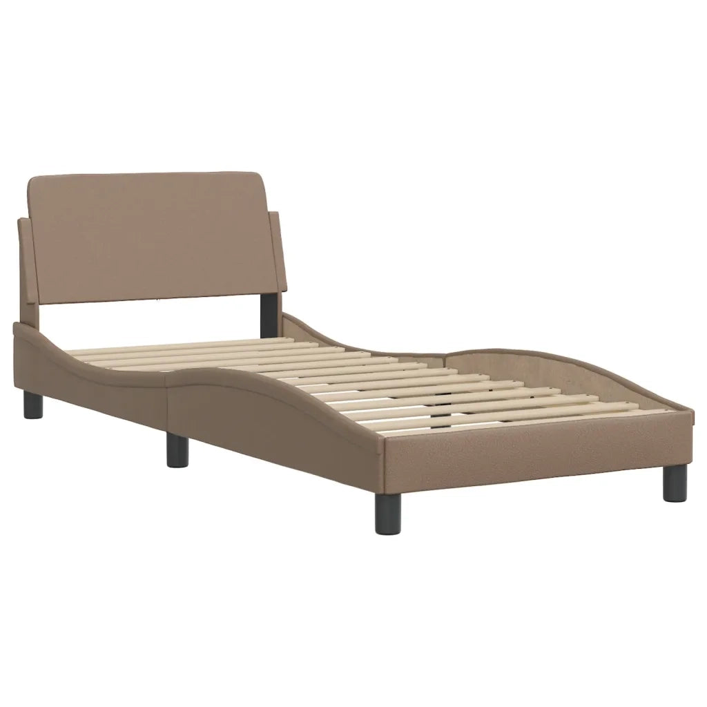 Letto con Materasso Dover Cappuccino 90x200 cm in Similpelle 3208341