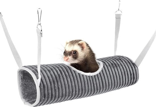 Matrimoniale per Piccoli Animali - Matrimoniale per Hamster - Fret/Hangbed - Tunnel - Nascondiglio per Roditori - Pluche/Polyester - Matrimoniale per Animali