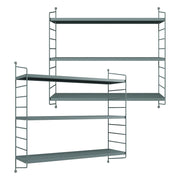 Set di 2 mensole da parete moderno mobile contenitore acciaio 50 x 60 x 15 cm grigio blu 03_0009745