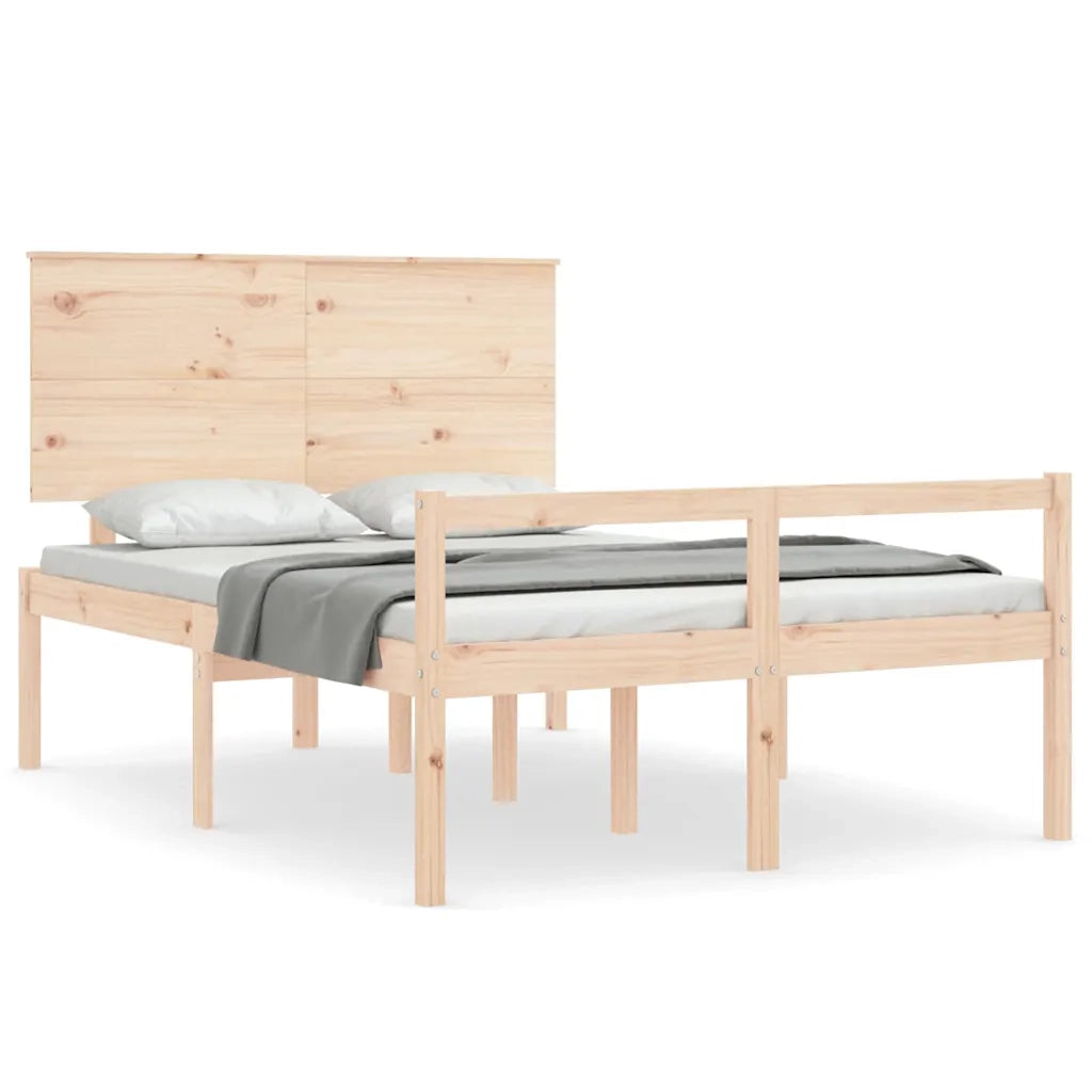 Letto per Anziani con Testiera 140x190 cm in Legno Massello 3195461