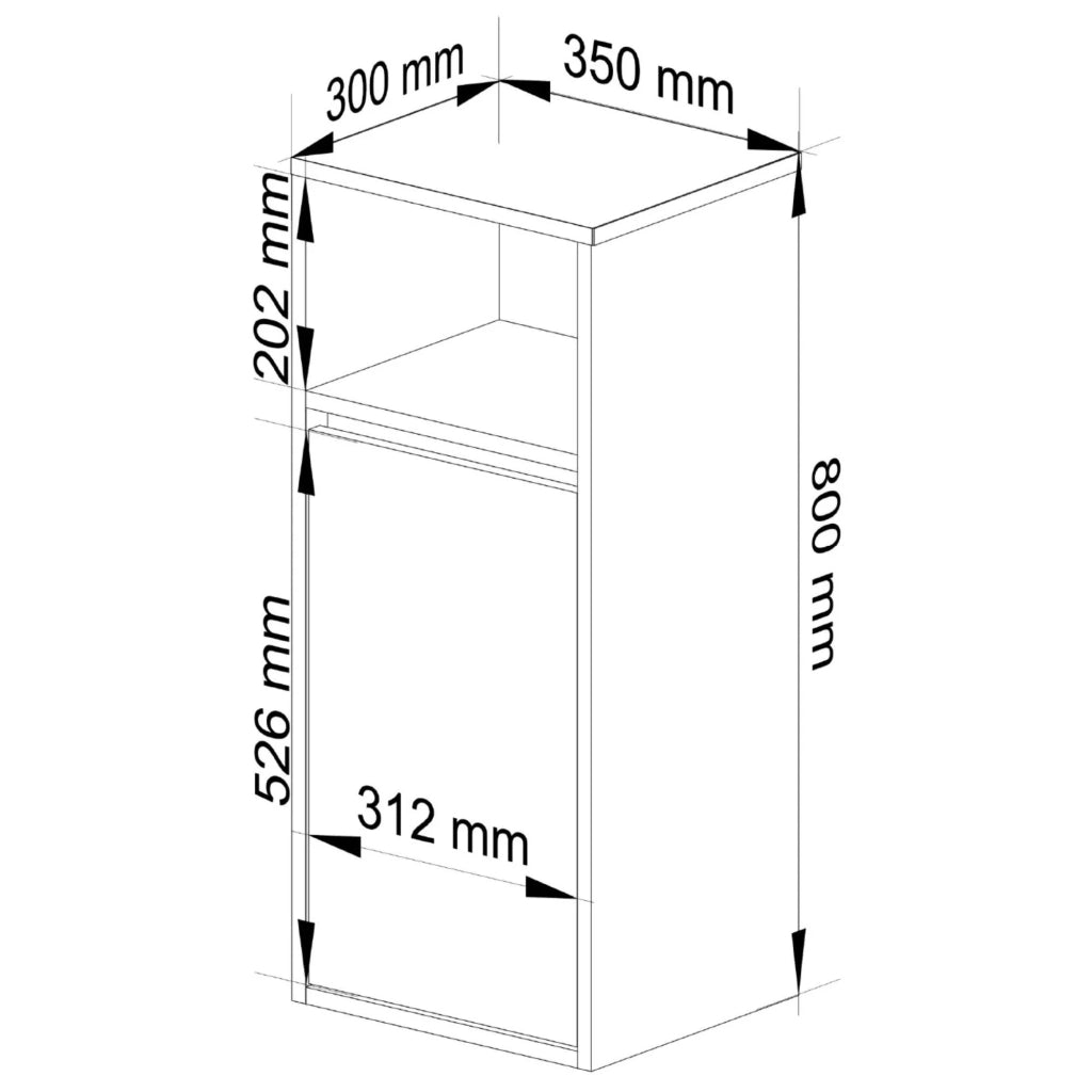 Mobile bagno sospeso VAMI Bianco, Grigio Grafite 35 cm 1 anta 35x30x80 cm