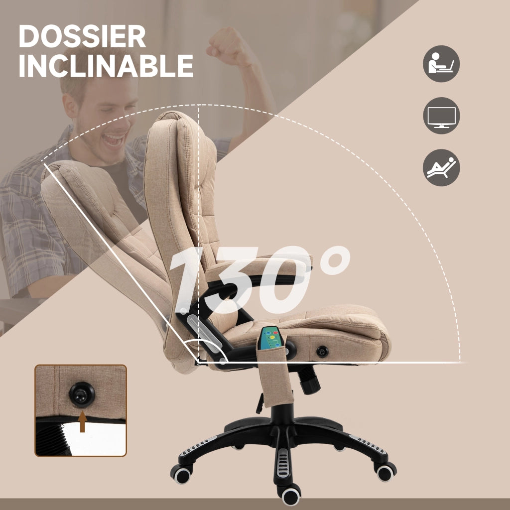 Sedia da ufficio massaggiante e riscaldante ¨C zephmum ¨C tessuto poliestere beige