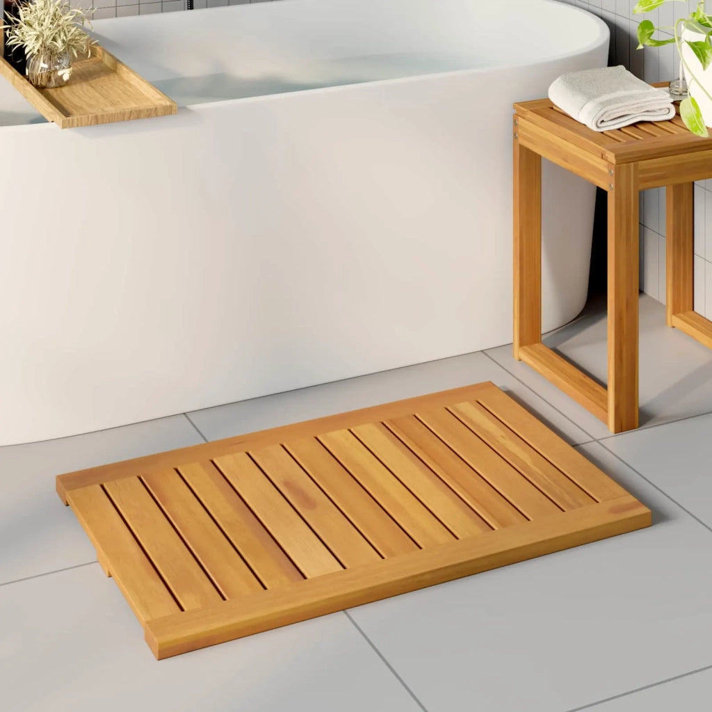 Tappeto da bagno Tinta unita Marrone 80 x 50 cm legno 42025268