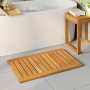 Tappeto da bagno Tinta unita Marrone 80 x 50 cm legno 42025268
