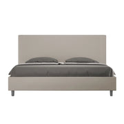 ityhome Letto matrimoniale king size con rete imbottito 180x200 similpelle tortora Goya