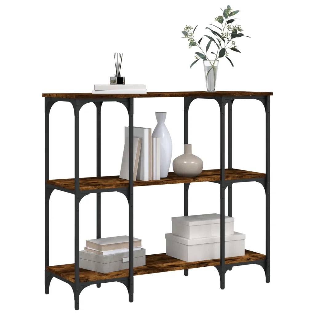 Tavolino Consolle-Tavolino da soggiorno-Tavolo Rovere Fumo 102x35x90 cm in Legno Multistrato