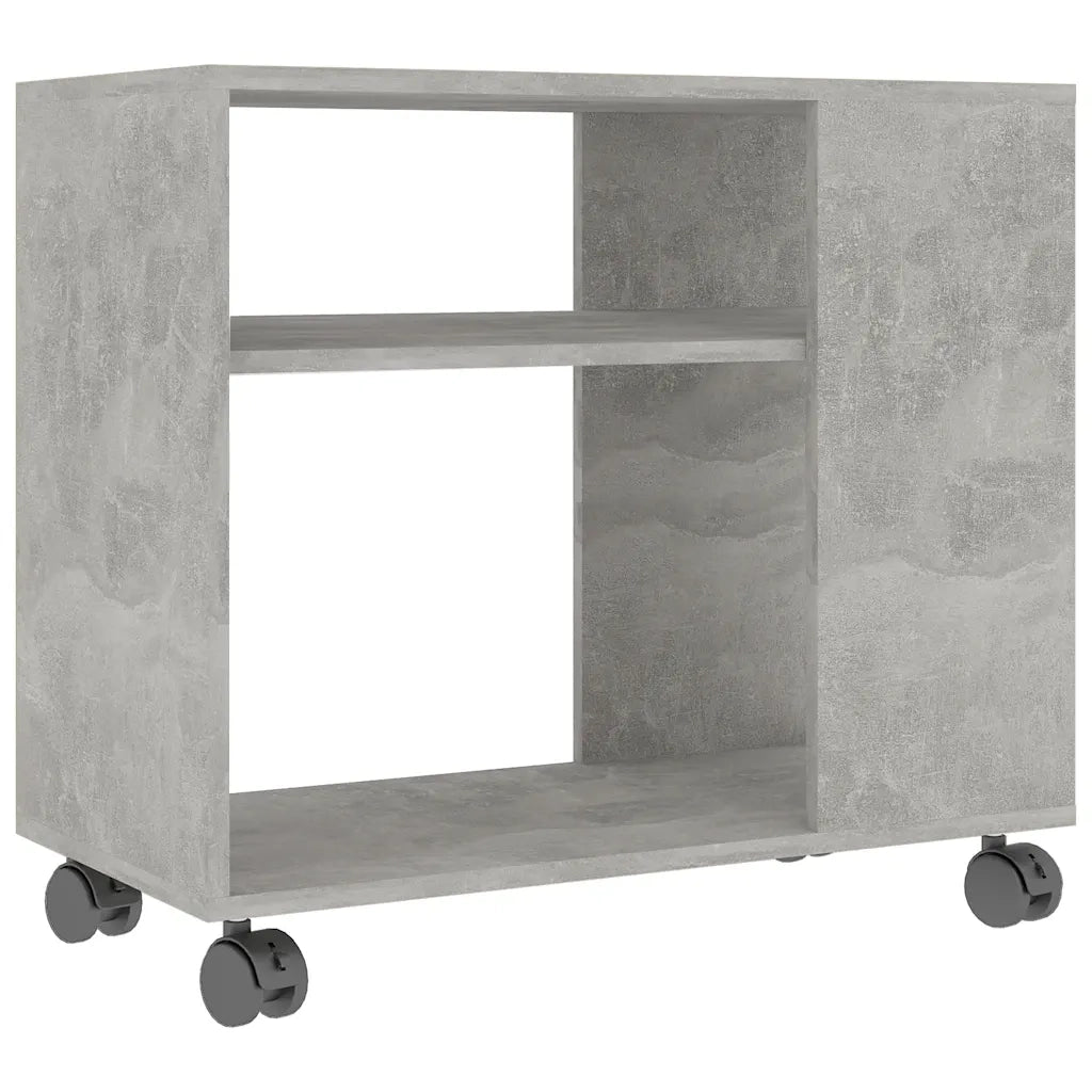 Tavolino Grigio Cemento 70x35x55 cm in Legno Multistrato