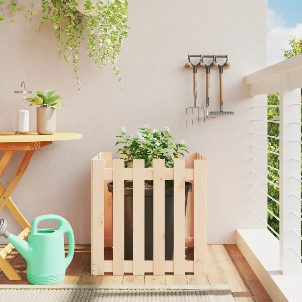 Fioriera Giardino Design a Recinzione 60x60x60 cm Massello Pinocod mxl 107570