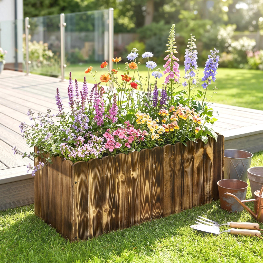 Fioriera Rettangolare per Giardino ¨C zephmum ¨C Legno Abete 80x33x30 cm
