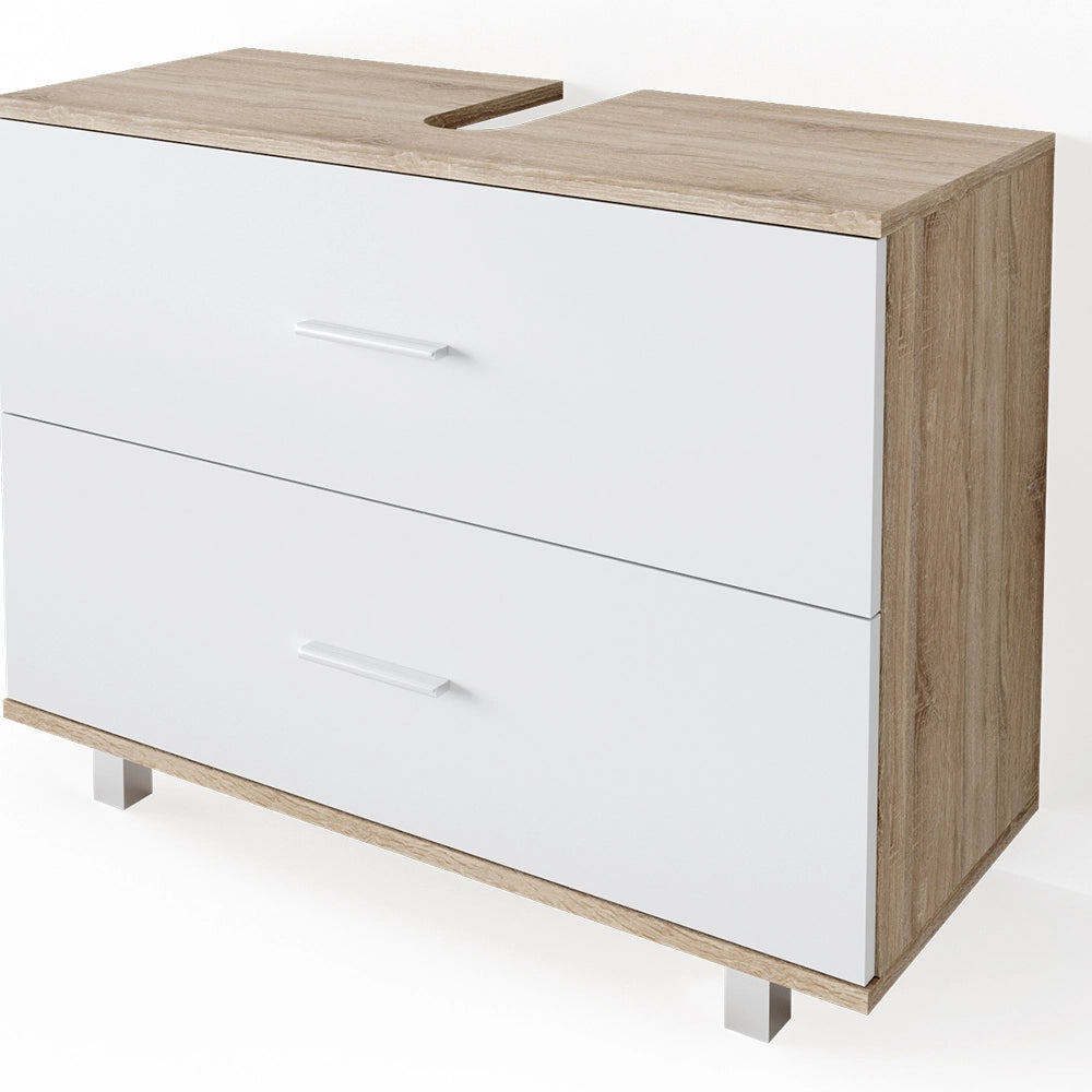 Vicco Set mobili bagno Bianco/Sonoma 3 parti