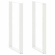 Set di 2 gambe robuste per tavolo da bar a forma di U con piedini regolabili 60 x 110 cm acciaio bianco 02_0057489
