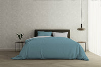 Copripiumino Singolo con Sacco e Federe Doubleface Ottanio/Grigio Chiaro