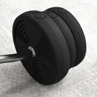 Set di pesi 25 kg totale e bilanciere con presa antiscivolo, Ø 25x120 cm, Nero