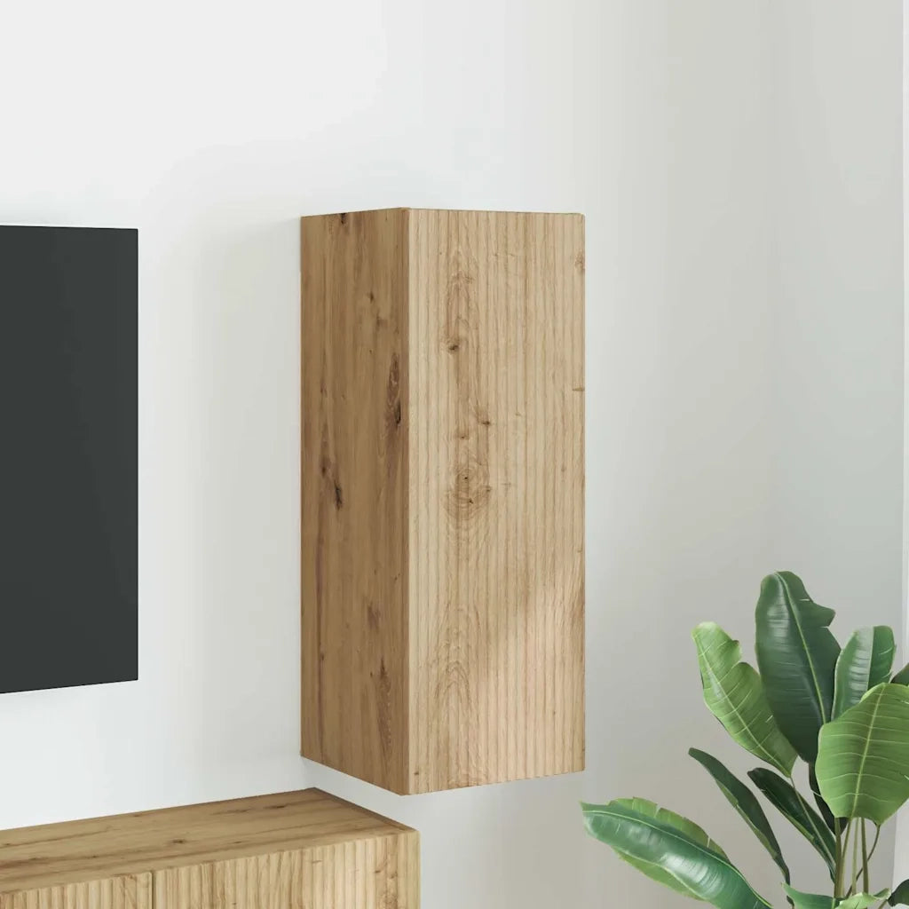 Mobile TV da parete-Mobile TV a Muro-Credenza TV Rovere Artigianale 30 x 31 x 80 cm