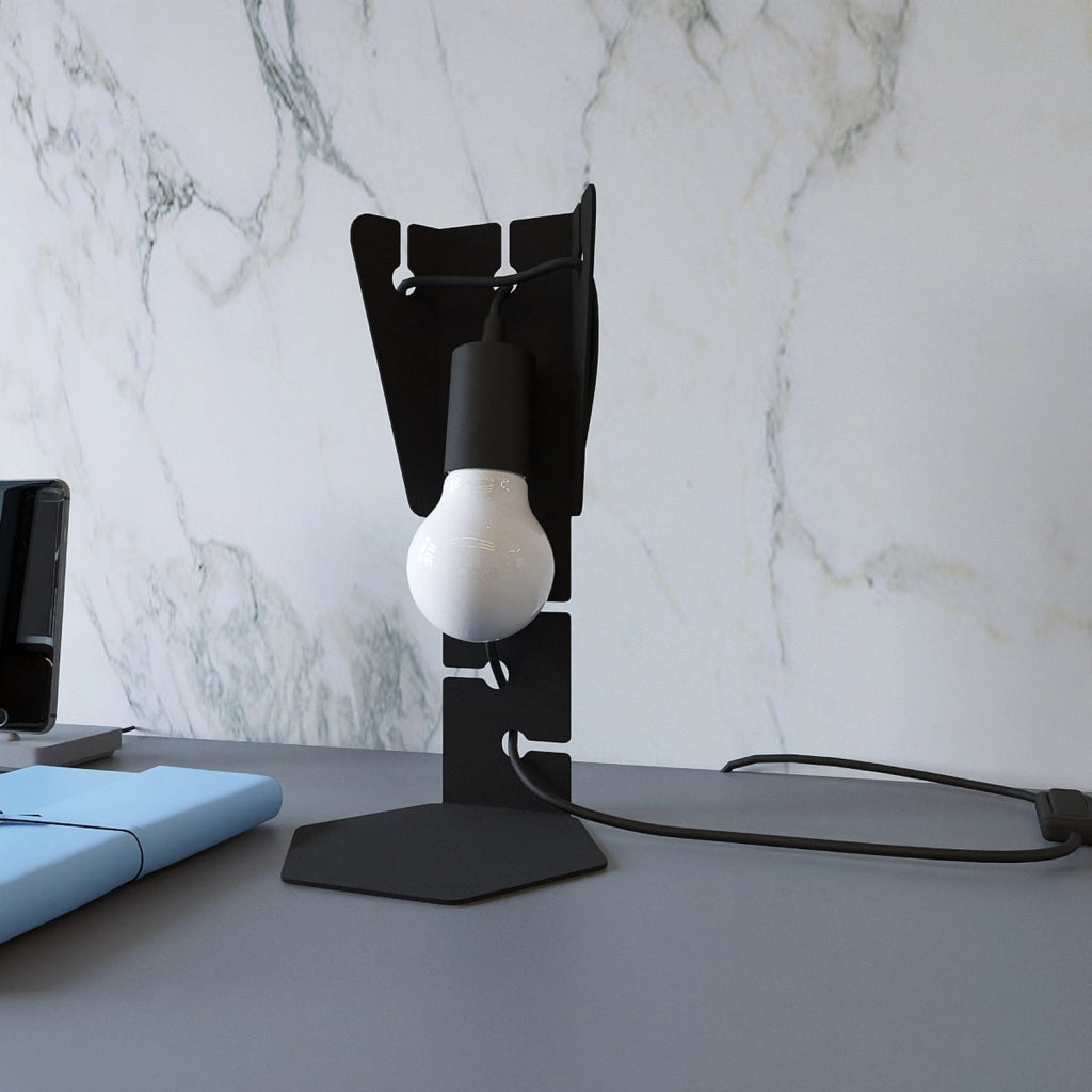 Lampada da tavolo Pure Lume Dalton nera E27 PU.0880