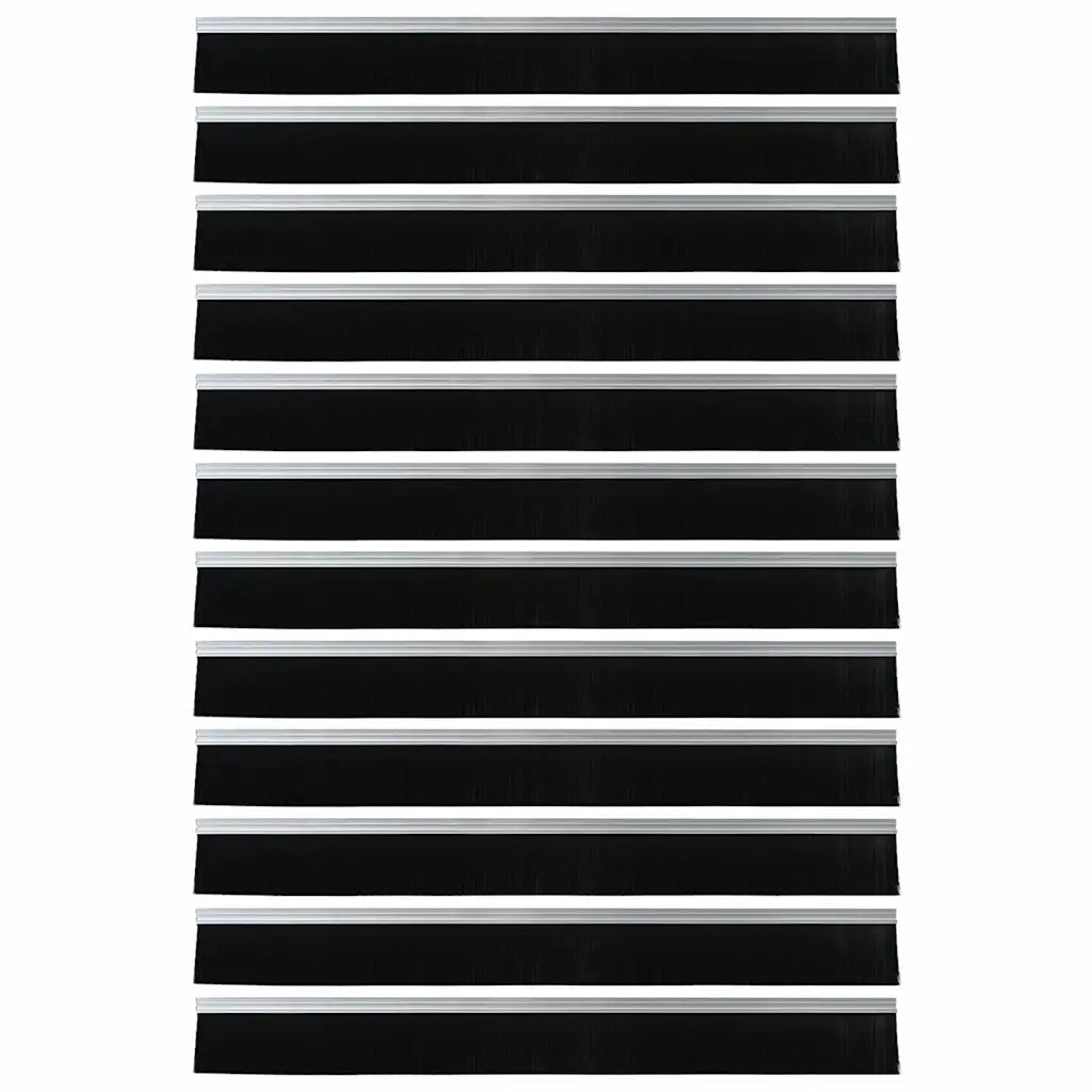 Spazzole per porte autoadesive 12 pcs Argento 100 cm