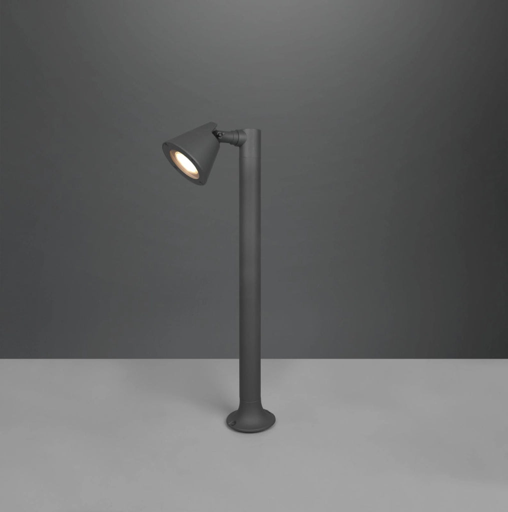 KAVERI PALO DA ESTERNO CONO FUSIONE ALLUMINIO ANTRACITE H. 60CM IP44 1 LUCE ATTACCO GU10