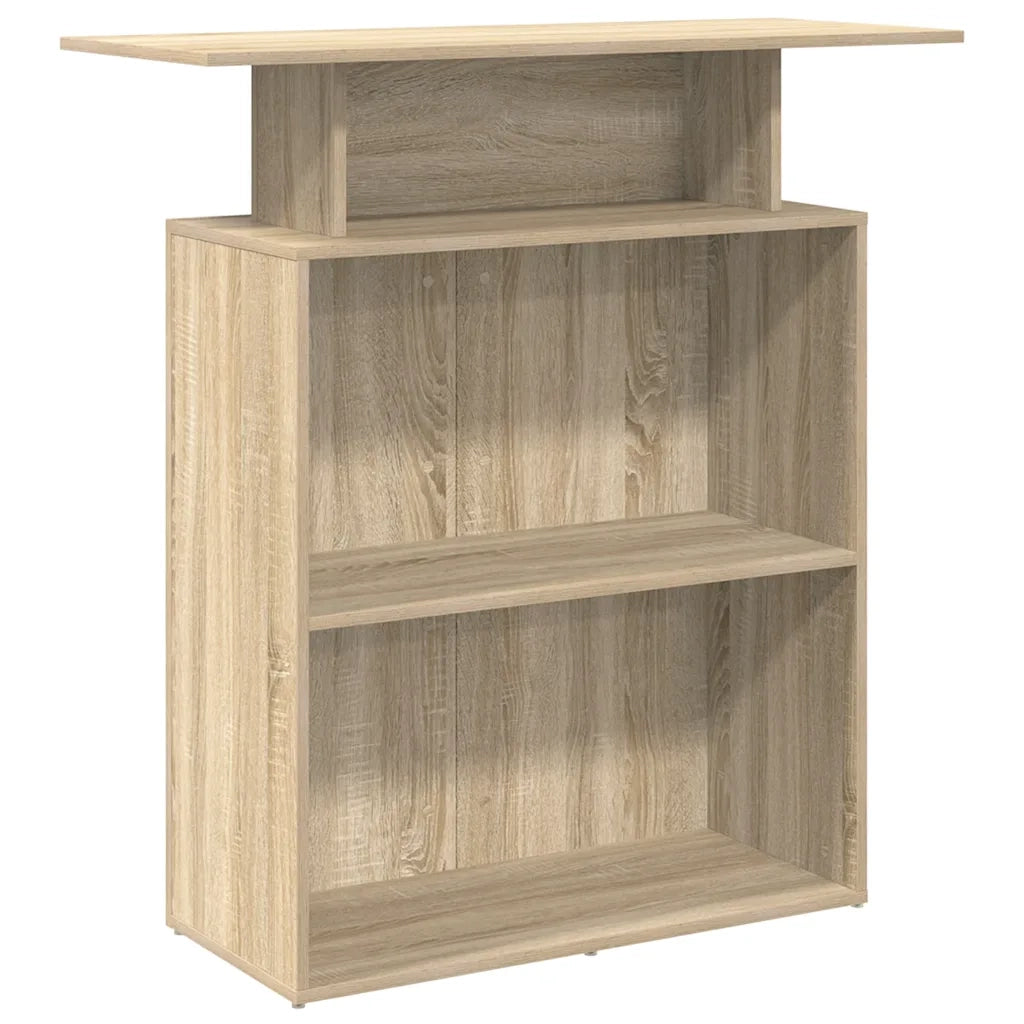 Scrivania per Reception Rovere Sonoma 100x40x104 cm in Legno Massello di Argilla 859053