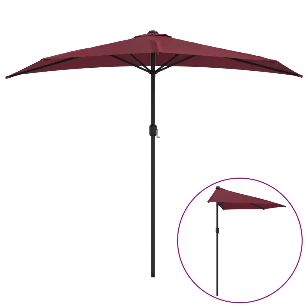 Ombrellone Balcone Palo in Alluminio Bordò 270x144x222cm a Metà 312498