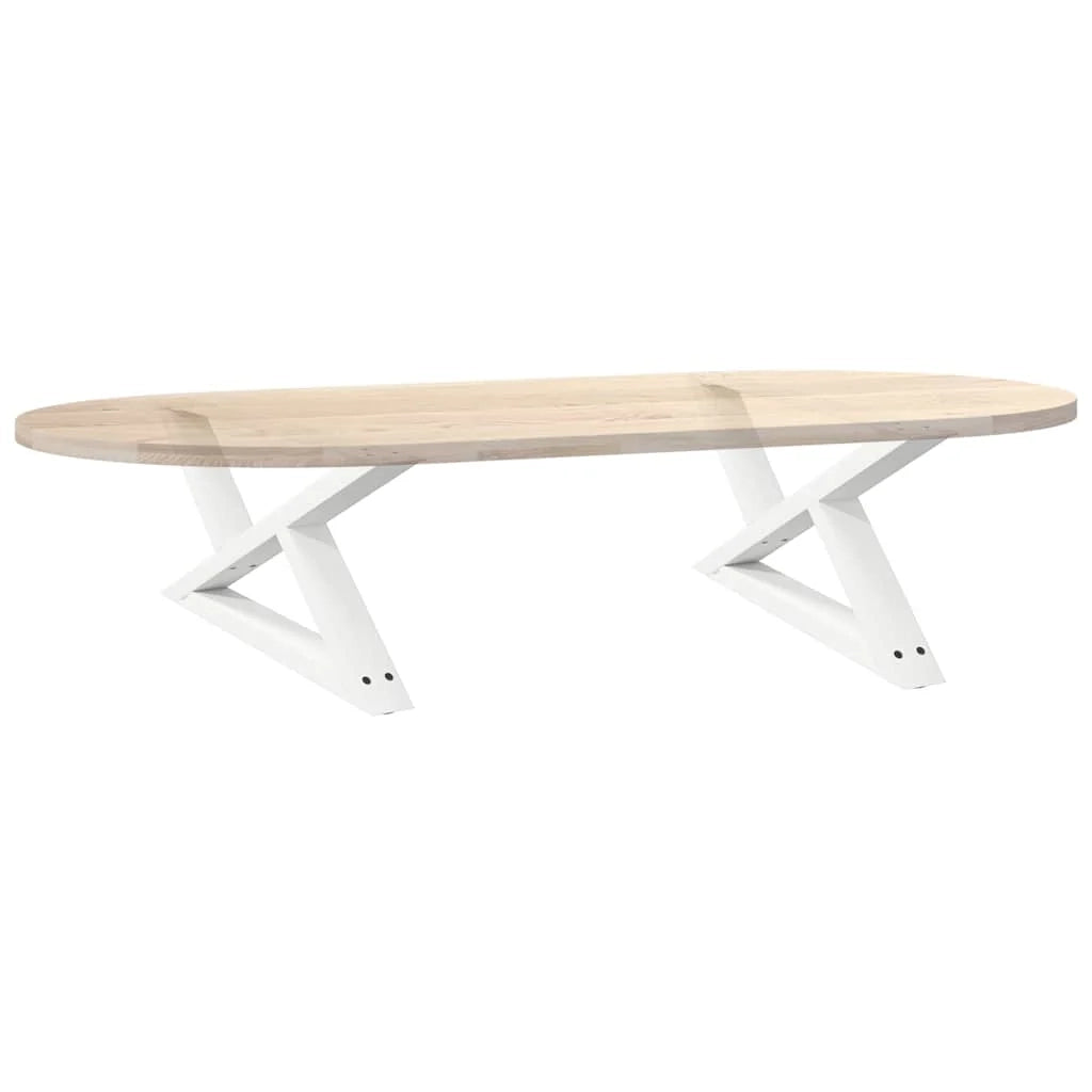 Set di 2 gambe regolabili per tavolino da caffè dal design moderno 70 x 30 cm in acciaio bianco 02_0056979