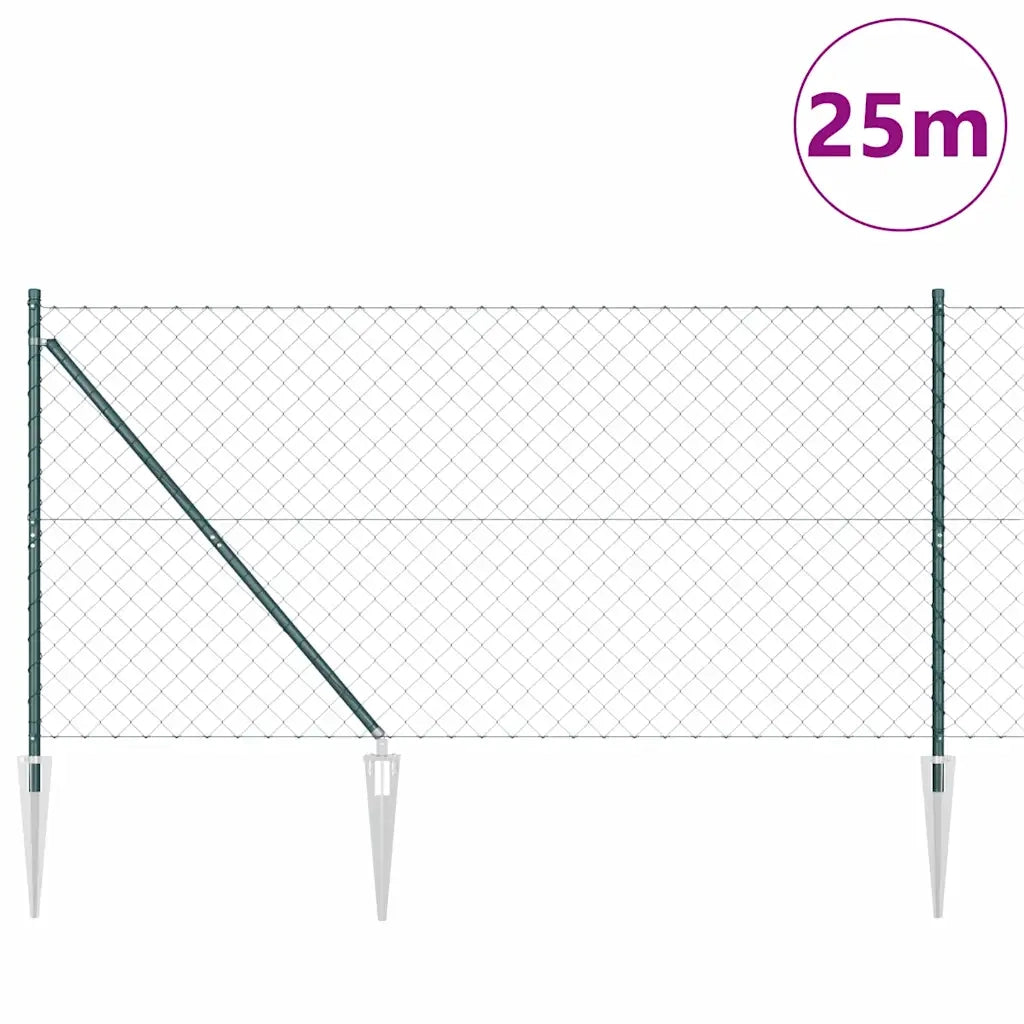 Palo della recinzione Verde 1 x 25 m (maglia 60 x 60 mm)