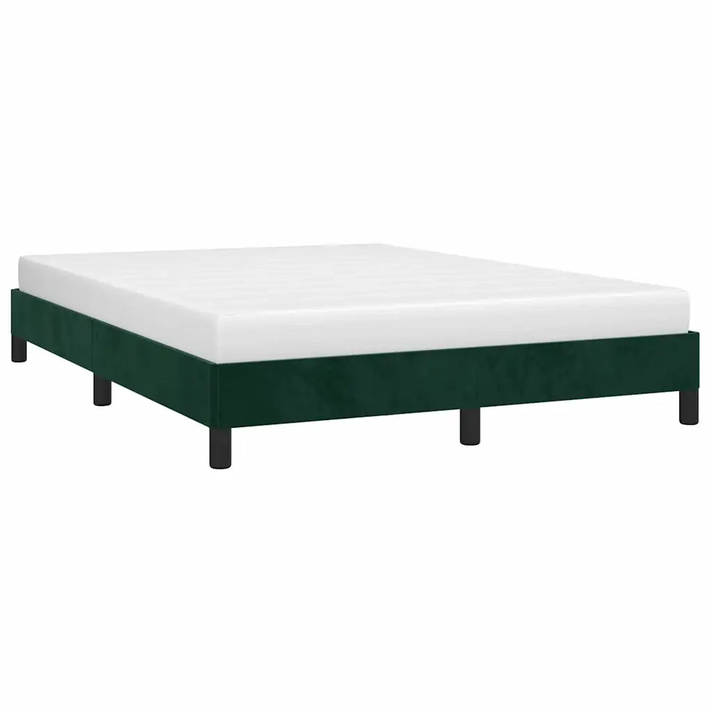 Letto matrimoniale | Letto per adulti | Giroletto senza Materasso Verde Scuro 140x190 cm in Velluto