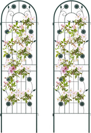 Grigliati per Rampicanti, Set da 2 Supporti Rampicanti 180 x 50 cm in Metallo, Griglie per Tralicci per Piante Tralicci a Incastro,Decorazione Esterna per Giardino, Cortile, Patio (Verde)