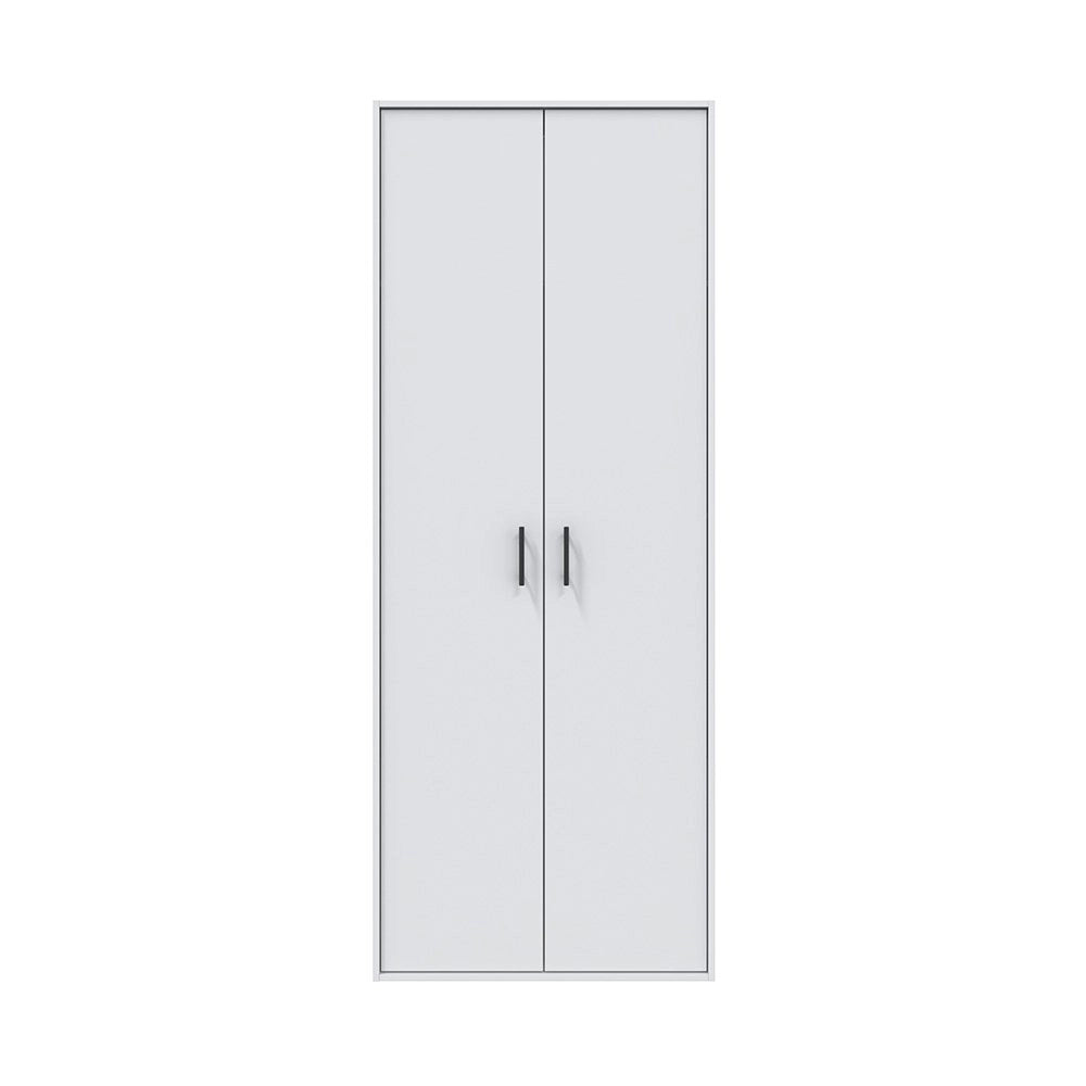 Mileto, Armadio Multiuso 2 Ante 3 Ripiani, 40x206h cm Bianco