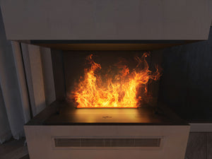 Camino a Vapore Elettrico Effetto Fuoco Invapo Inside C800 80x50x40 cm Nero