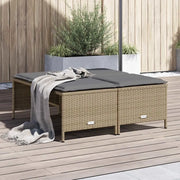 Sgabelli da Giardino con Cuscini 4 pz Beige in Polyrattan