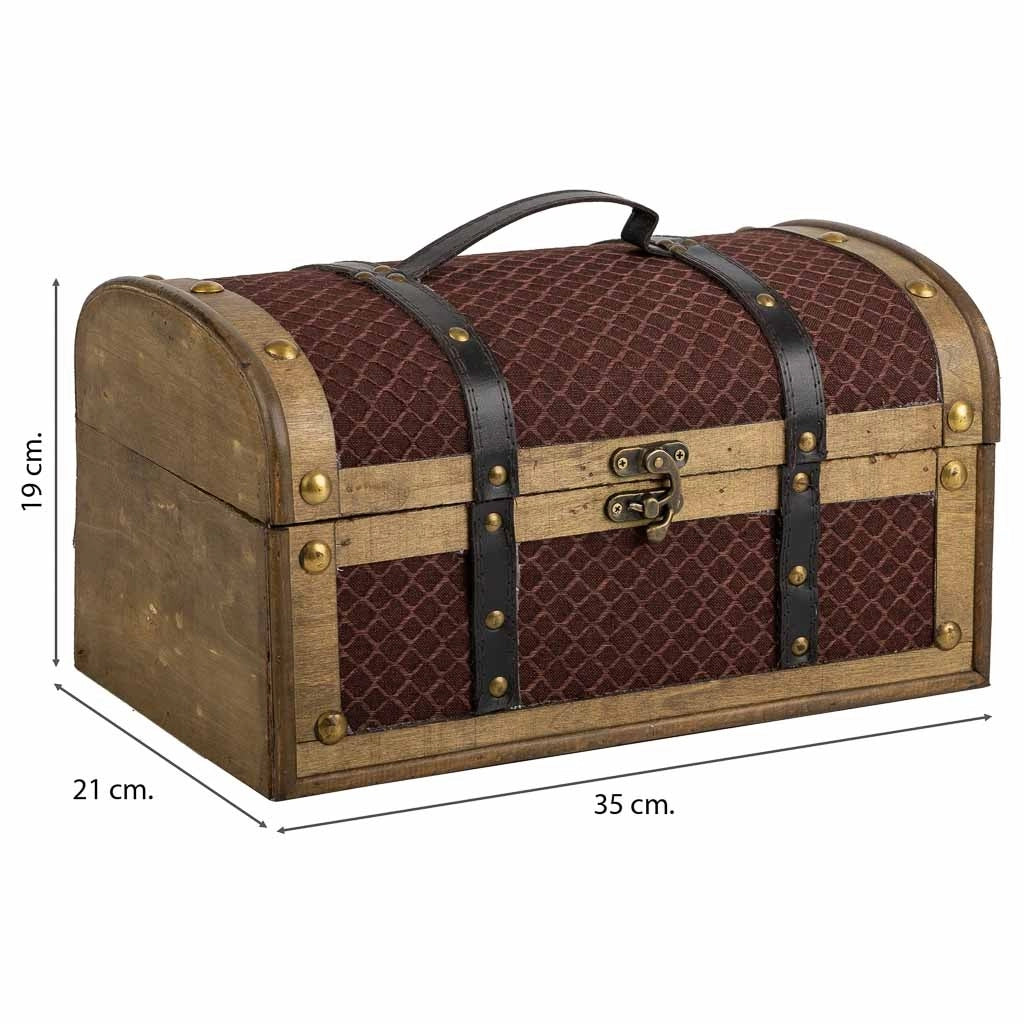 Baule in legno marrone 35x21x19h
