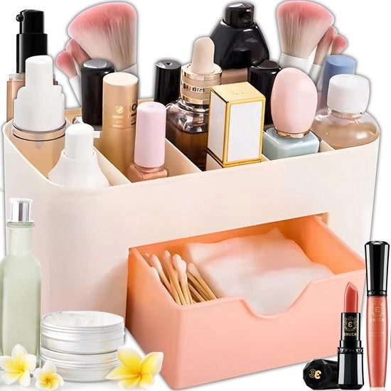 Organizzatore di Cosmetici - 6 Compartimenti - Scatola di Stoccaggio - Bagno - Risparmio di Spazio - Senza Montaggio Richiesto