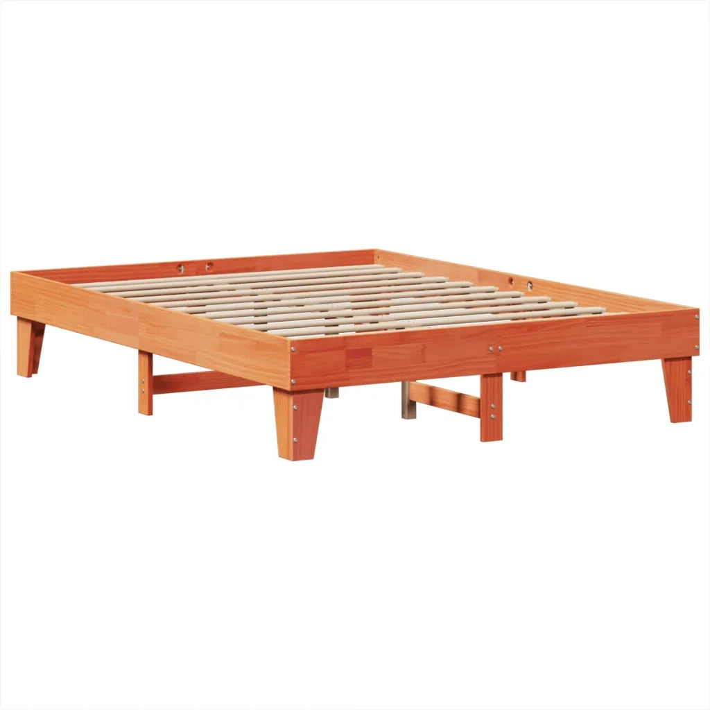 Letto senza Materasso Marrone Cera 150x200 cm in Legno di Pino