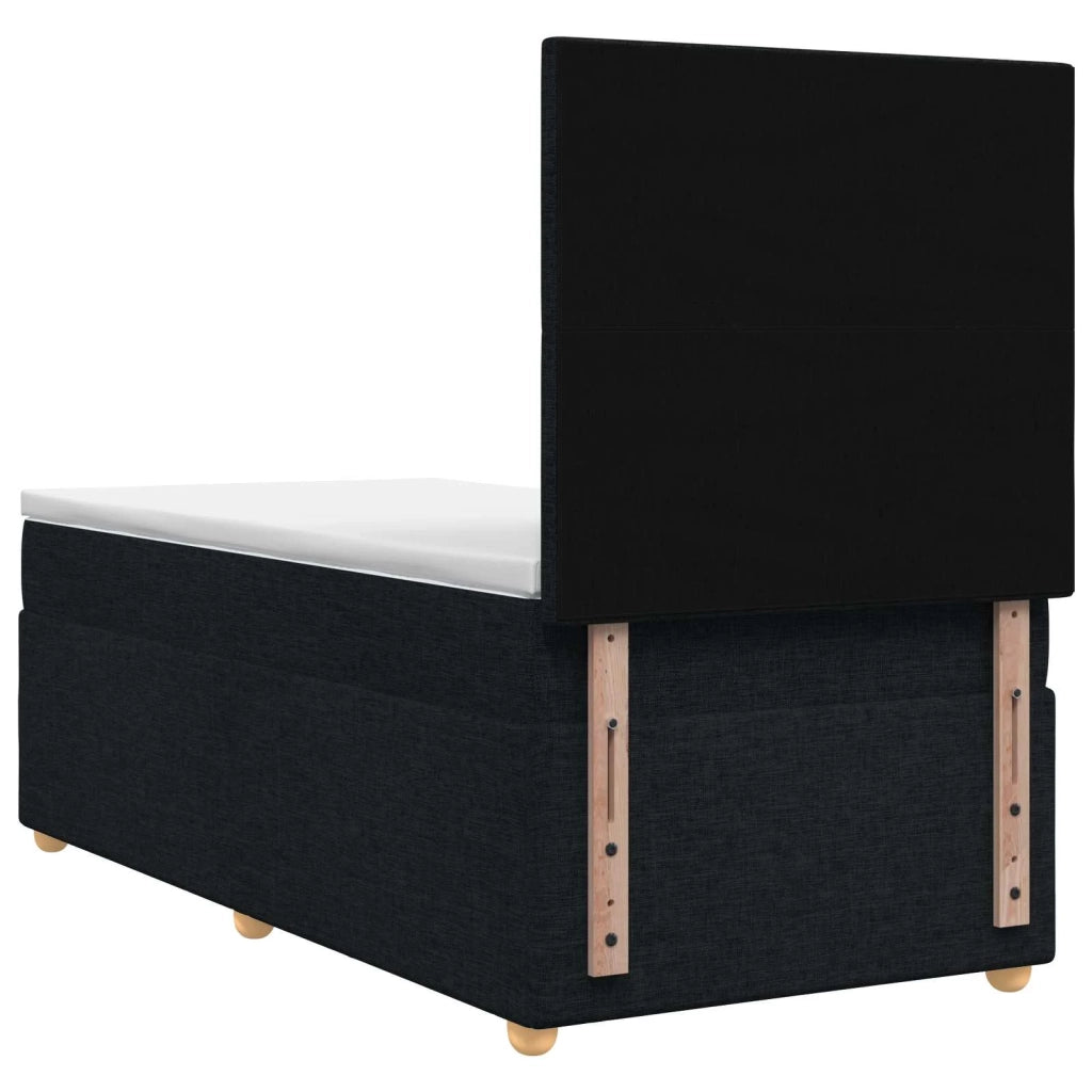 Letto box spring con materasso Nero 100 x 200 cm Tessuto 3453818