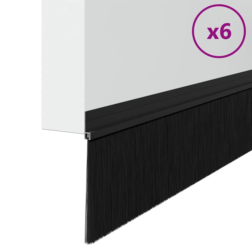 Spazzole per porte autoadesive 6 pz Nero 100 cm CFW2393253
