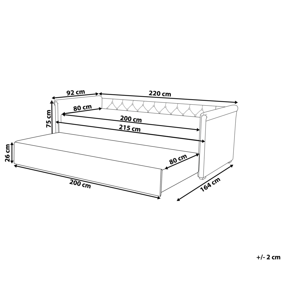 Letto estraibile in tessuto verde tappezzeria Small Single Size Guest Underbed abbottonato