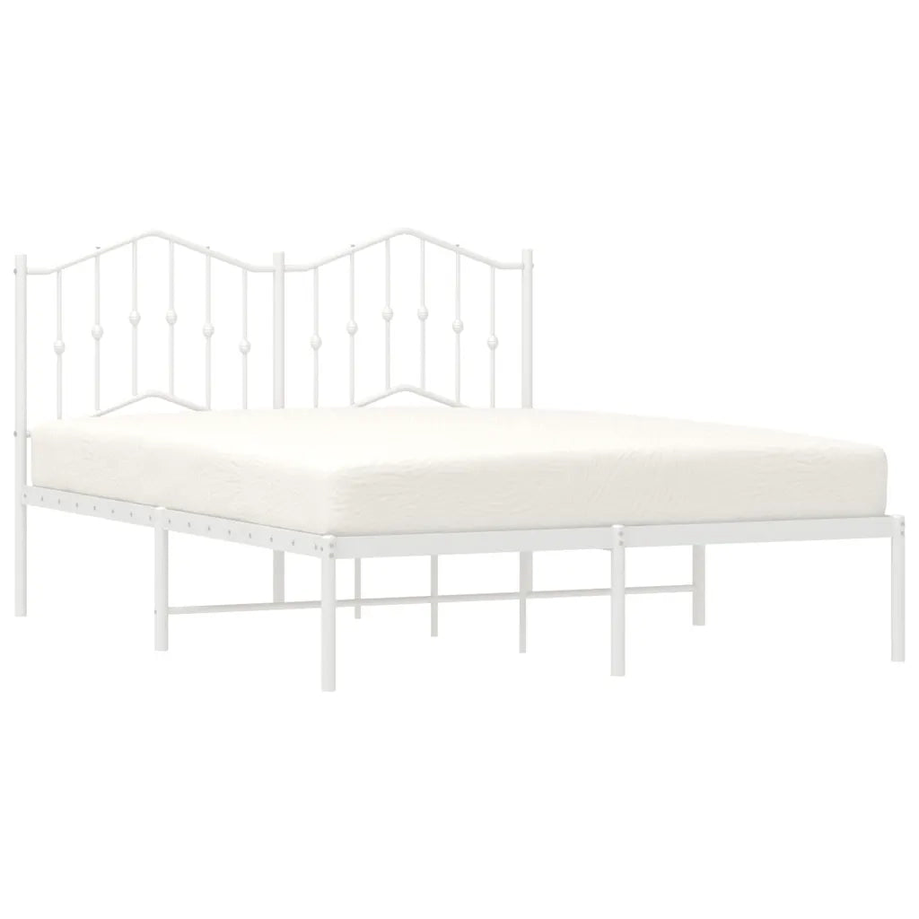 Giroletto con Testiera Metallo Bianco 135x190 cm 373837