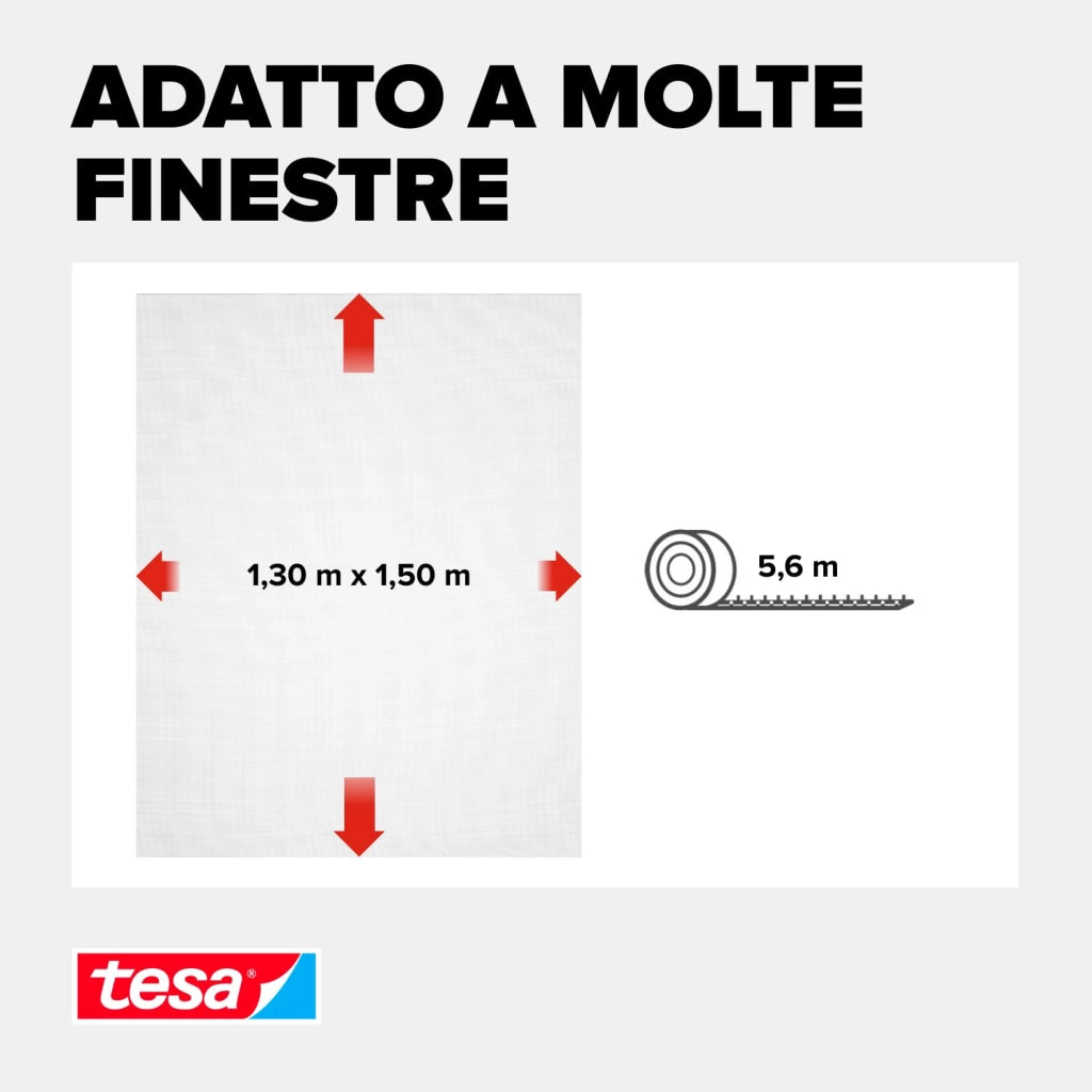 Zanzariera per Finestre Attacca & Stacca Insect Stop Tesa 1,3 Colore Bianco
