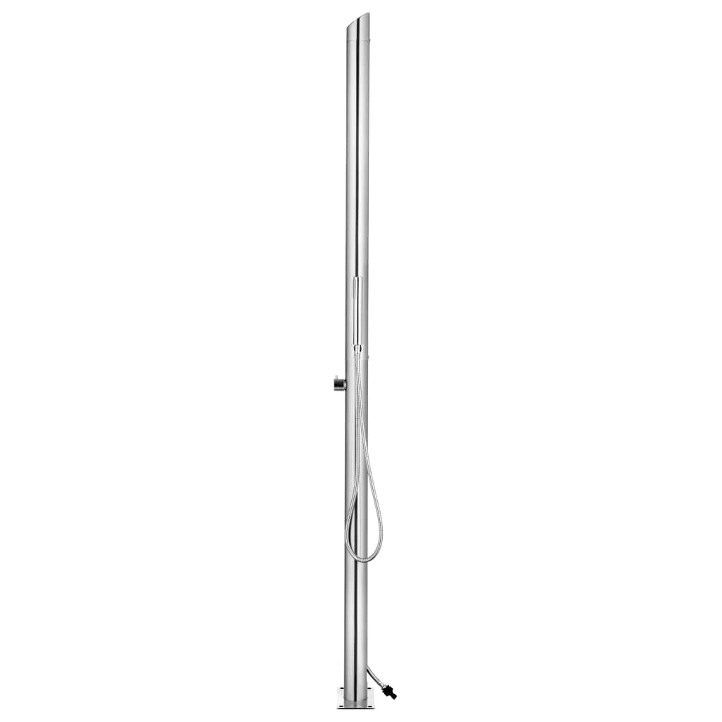 Doccia da giardino con base 225 cm acciaio inox marrone 02_0042053