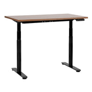 Scrivania regolabile in altezza elettricamente legno scuro e nero 120 x 72 cm Struttura in acciaio verniciato