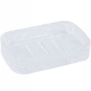 Trade Shop - Porta Sapone In Vetro Rettangolare Da Appoggio Bagno Vasca Doccia 8.5x13x2.5 Cm -