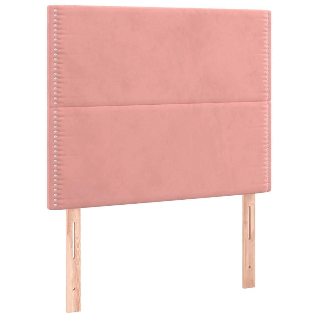 Giroletto con Testiera-Struttura Letto con testiera Rosa 120x200 cm in Velluto 559884