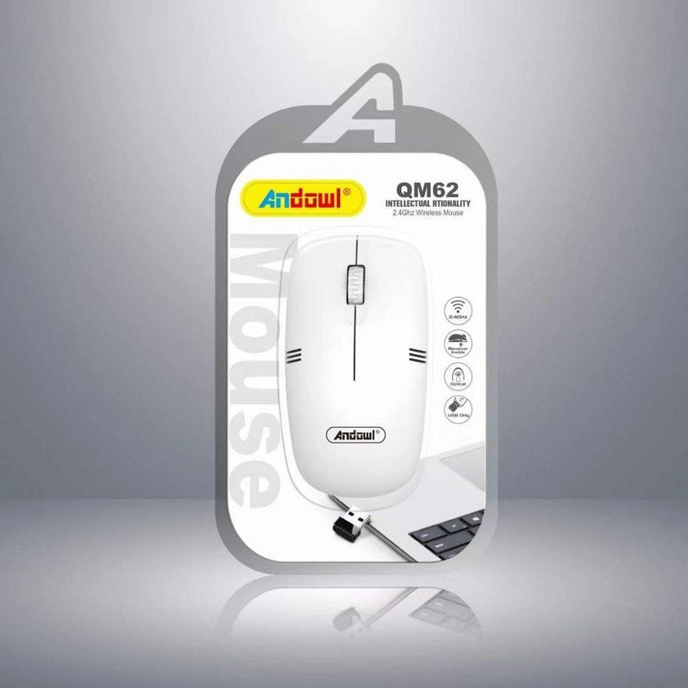 Trade Shop - Mouse Ottico Senza Fili Wireless 2.4ghz Ricetrasmettitore Usb Per Computer Qm62 -