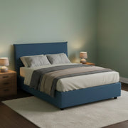 Anissa, Letto Piazza e Mezza Sfoderabile Made in Italy, blu