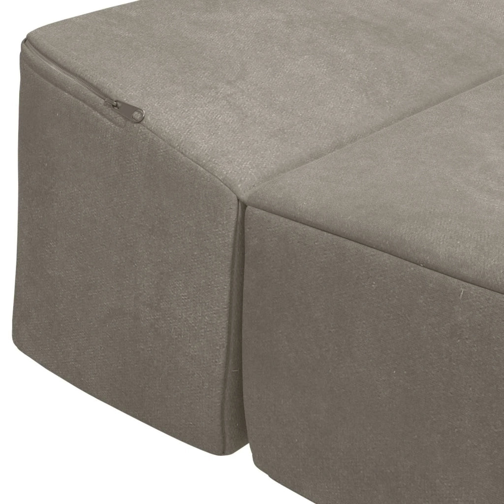 Divano Letto Pieghevole Grigio Chiaro 200 x 70 x 15 cm Velluto 900007