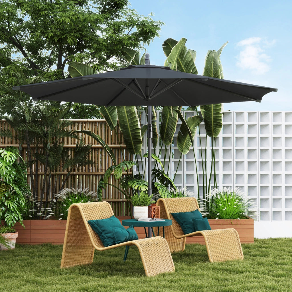 Ombrellone da giardino pieghevole ottagonale ¨C zephmum ¨C diametro 3 m nero