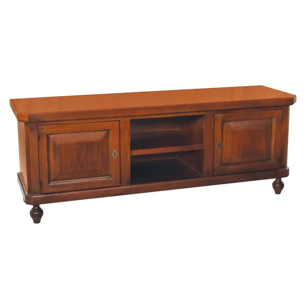 Porta tv in legno arte povera 2 ante noce bassano 150x43x56 - Mobili 2G